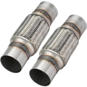 2 Pcs Exhaust Flex Pipe, 2.5''x 6''Stainless Steel Heavy Duty Exhaust Flex Pipe, Double Braid Exhaust Flex Tube, Overall Length 10''