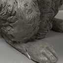 Distressed Stone Look Garden Bunny Rabbit Holding Leaf Tray