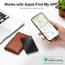 Wallet Tracker Card, Slim Rechargeable Bluetooth Item Locator, Smart Finder Compatible with Apple Find My for Wallet, Luggage, Passport, IP68 Waterproof (iOS Only) (Carbon Fiber Black)