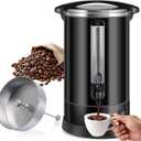 WerkWeit Coffee Urn 120Cups Large Coffee Dispenser 18L Full Stainless Steel Commercial Coffee Maker Double Wall Quick Brew Electric Beverage Dispenser Hot Water Urn (Black, 120 Cups)