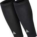 adidas Aeroready Compression Calf Sleeves, Lightweight, Moisture-Wicking Calf Compression Sleeves (Small/Medium, Black V1)