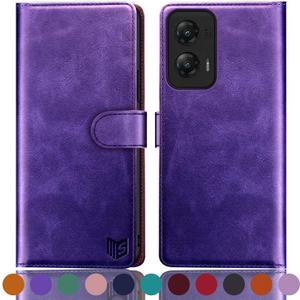 2 x SUANPOT for Moto G Stylus 5G 2024 Wallet case with RFID Blocking Credit Card Holder,Flip Book PU Leather Protective Cover Women Men for Stylus 5G 2024 Phone case Purple