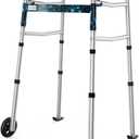 OasisSpace Compact Folding Walker with Trigger Release and 5 Inches Wheels for Seniors Elderly [Accessories Included] Narrow Lightweight Support up to 350 lb(FSA or HSA Eligible)