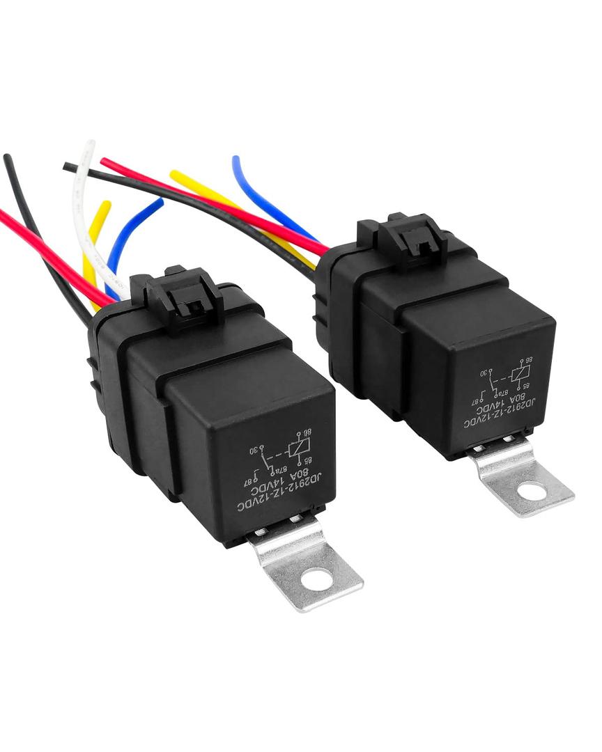 2 Pcs 5 Pin Trim and Tilt Relay Plug Socket 12V 80-amp P/N Replace 7493, 119-7493