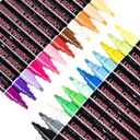 HTVRONT Liquid Chalk Markers for Blackboard Erasable - Liquid Chalk Pens 24 Colors, Chalkboard Markers 5mm Reversible Tip - Teen Girl Gifts, Christmas Art Supplies for 4 6 8 10 12 Year Old