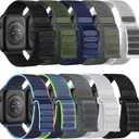 Lenrao 10 Pack Soft Nylon Bands Compatible with Apple Watch for Women Men 38mm 40mm 41mm 42mm 44mm 45mm 49mm, Stretchy Braided Solo Loop Strap for iWatch Series 11/10/9/8/7/6/5/4/3/2/1 Ultra SE 3/2/1 (Dark Black/Army Green/Navy Blue/Space Gray/Seashell/Navy Blue Orange/Navy Blue Green/Storm Gray/Bright White/Rcflcctor Black)