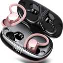 Wireless Earbuds, Bluetooth Headphones 80Hrs Deep Bass Playtime with LED Display, Sport Earphones with ENC Noise Cancelling Mic, IPX7 Waterproof Over-Ear Ear Buds with Earhooks for Workout/Running