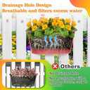 MADHOLLY Railing Planter with Drainage Holes- Sturdy Bucket Pots for Railing Fence, Countryside Style Metal Flower Pots for Herbs Balcony Garden Yard Decor, Pack of 4, Colorful