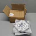Salad Plates, Ceramic Plates Set of 6, Kitchen Plates Microwave Safe, 8.5 Inch White Plate Dessert Blue Floral