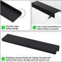 30 Pack Modern Kitchen Cabinet Handles, Black Finger Pulls for Cabinets 5.9inch/150mm Length, Matte Black Edge Cabinet Pulls, Drawer Tabs Pull Hardware Concealed Tab Handle