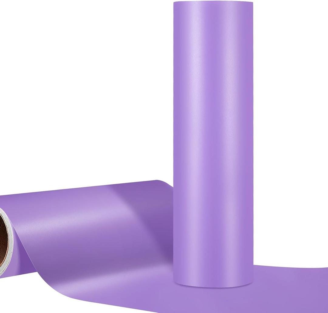 WRAPXPERT Purple Vinyl - 12" x10ft Purple Permanent Vinyl Roll for Home Outdoor Decor, Matte Lavender Adhesive Vinyl Craft Cutters DIY Projects for Cricut Silhouette Cameo