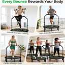 BCAN BT2 450/550LBS Mini Rebounder Trampoline for Adults with Bar, Fitness Trampoline with Bungees, Adjustable Handle, Stable & Quiet, Indoor Outdoor, Whole-Body Workout & Relaxation at Home-40IN/48IN