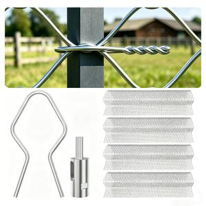 500 Pcs T Post Clips,ez Twist Fence Ties,T-Post Wire Fence Clips 1 Drill Chuck,11 Gauge Fence Ties Convenient Fast Installation Pre-Cut Fence Ties for T-Posts/u-Posts(500)