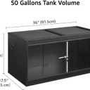 unipaws 50 Gallon Reptile Tank, Front Opening Leopard Geckos Enclosure Terrarium with Sliding Doors, Top Ventilation, Stackable Black Cage for Lizards