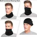 2 Pack Winter Neck Gaiter Warmer for Men&Women,Windproof Face Cover Fleece Face Mask Scarf for Cold Weather Sport (Black+grey)