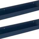 Kate and Laurel Levie 24-inch 2-Pack Wood Floating Wall Shelf Picture Frame Holder Ledge, Navy Blue