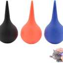 3 Pcs Manual Fluid Suction Device, for Pet Rubber Ear Washing Squeeze Bulb Ear Washing Removal Tool Ear Wax Removal, Pet Earwax Cleaning(Black, Red, Blue)
