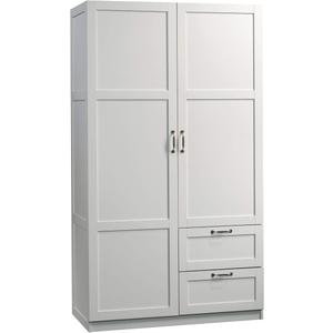 Sauder Storage Cabinet, White 20 1/2 L, 40 1/8th W, 71 1/8th L