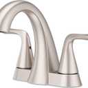 Pfister Willa 4 inch Centerset Bathroom Sink Faucet 2-Handle 3-Hole NSF Certified Spot Defense Brushed Nickel Vanity Faucet with Push & Seal Drain Installation LF048MALGS
