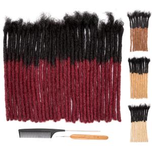 DAIXI 8 Inch 0.8cm Black to Red Color 30 Strands 100 Real Human Hair Dreadlock Extensions for ManWomen Full Head Handmade Can Be Dyed and Bleached Dreadlocks Bulk Permanent Loc with Needle Comb DAIXI 8 Inch 0.8cm Black to Red Color 30 Strands 100 Real Human Hair Dreadlock Extensions for ManWomen Full Head Handmade Can Be Dyed and Bleached Dreadlocks Bulk Permanent Loc with Needle Comb