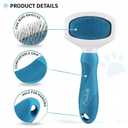 Poodle Pet Slicker Brush - For Dogs, Cats, and Rabbits - Removes Matted Fur, Knots, and Loose Hair - Suitable for Grooming Doodles and Goldendoodles with Short or Long Hair (Blue)