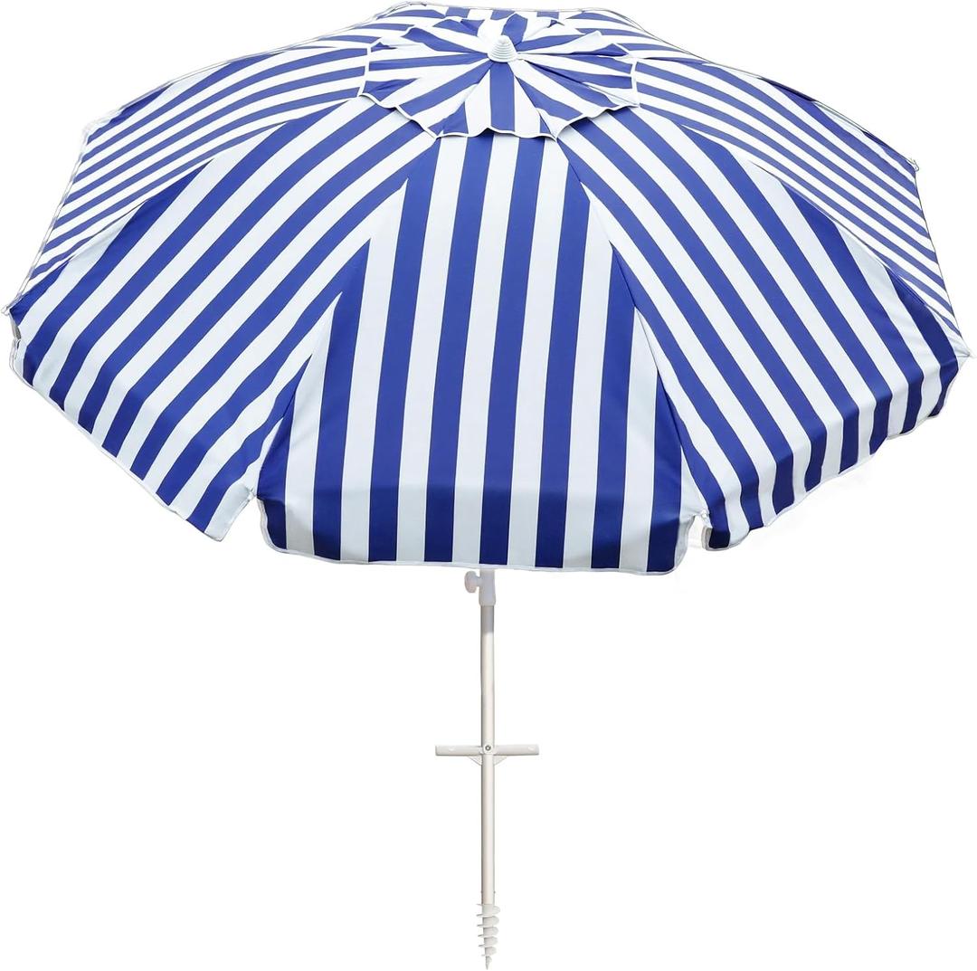 Northroad 8ft Large Beach Umbrella w/Sand Anchor Vent Tilt, Heavy Duty High Wind Patio Umbrellas w/Carry Bag,UV 50+ Sun Protection Portable Sunshade Umbrellas for Garden Pool Backyard
