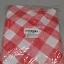 misaya Round Fitted Tablecloth with Elastic Edge, Buffalo Plaid Waterproof Vinyl Flannel Backed Table Cloth Cover Fits 31"-35" Round Tables for Dinner, Outdoor, Picnic, Red White Check