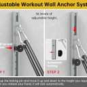 Wall-Mounted Anchor Fitness System - Adjustable, Multi-Functional, Space Saving Home Gym Solution for Strength Training,Adjustable Workout Wall Anchor System