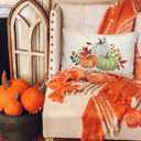 4 x RABUSOFA Fall Pumpkin Pillow Covers 12x20 Inch,Autumn Maple Leaf Thanksgiving Lumbar Cushion Case Decoration for Home Living Room Orange Green(Multicolor, 12"x20")