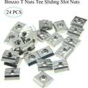 T Nuts Tee Sliding Slot Nuts 30 Series M6 Threaded Slide in Pre-Assembly for 30x30 Aluminum Extrusions Frame with Profile 3030 Sereis 8mm Slot for CNC Router Build Rail 3D Printer 24pcs