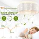 Boho Coastal Ceiling Fan with Lights and Remote, Caged Shell Shade, Medium