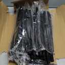 Simple Trending Clothing Clothes Rack Double Rods with Wheels, Rolling Metal Garment Rack for Hanging, Black