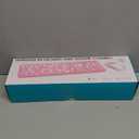 Wireless Keyboard and Mouse Combo, Retro Typewriter Keyboard with Round Keycaps, 2.4GHz USB Cute Wireless Keyboard Mouse for Computer, Desktop, Laptop (Purple Colorful)