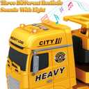 3-in-1 Construction Truck Toys for Kids Ages 3-6 - Inertia Semi Trailer with Excavator & Dump Truck, Light and Sound Play Vehicles