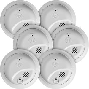 First Alert SMI100-AC, Hardwire Interconnect Smoke Alarm with Battery Backup, 6-Pack, Precision Detection, SMI100-AC