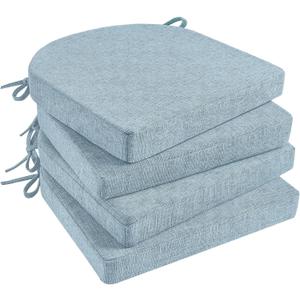 Basic Beyond Chair Cushions for Dining Chairs 4 Pack, Kitchen Chair Cushions with Ties and Non Slip Backing, 16 x 16 inches Chair Pads for Dining Chairs (Baby Blue)
