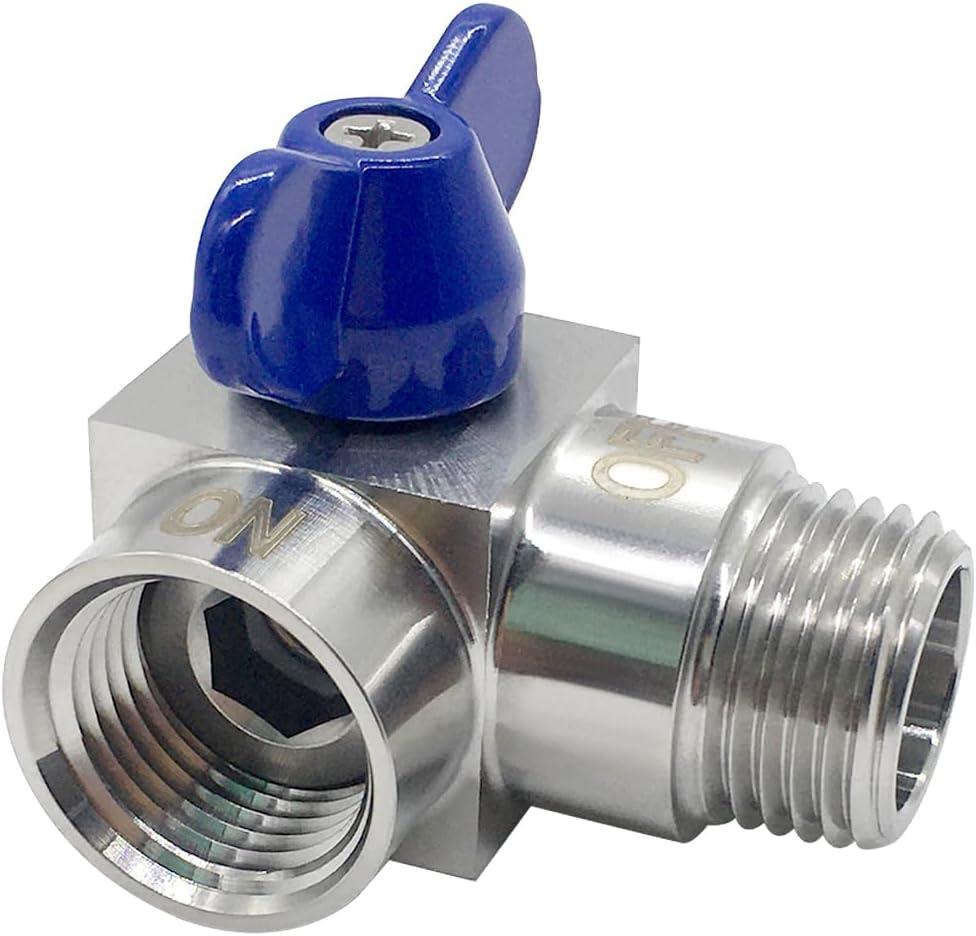 Stainless Steel 1/2" NPT Male x 1/2" NPT Female 90 Degrees Elbow Ball Valve Shut Off Valve for Water Fuel Air