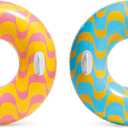 INTEX 59256 Wavy Dreams Inflatable Tube: Heavy Duty Grab Handles  36" Diameter  132lb Weight Capacity  One Tube  Color May Vary