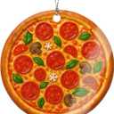 Christmas Ornament 2026  Funny Pizza Christmas Tree Ornament - Food Lover Gift for Men Women - Italian Kitchen Decor - Chef Ornaments - Cute Fast Food Holiday Decoration