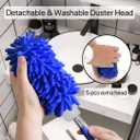 Microfiber Duster for Cleaning,6 Pcs Hand Washable Dusters with 11" to 29.5" Reachable Pole,Small Dusters for Cleaning Office Car Computer Furniture Sofa Ceiling Fan (Navy)