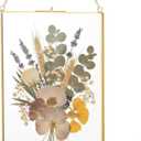 8x10 inch Double Glass Hanging Frame, Glass Pressed Flower Frames for Pressed Flower Clear DIY Vintage Artwork Display Frame with chain for Specimen, Certificate, Home Decor