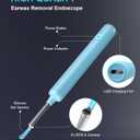 2 x DJROLL Ear Wax Removal, Earwax Remover Tool, Ear Camera, Ear Scope with Ear Wax Cleaner Tool Compatible with iPhone, iPad, Android Smart Phones (Blue)