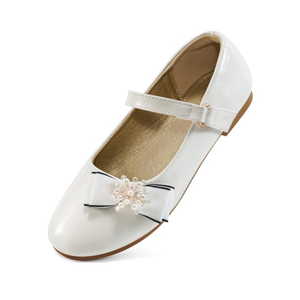 Aomigoct Girls Flats Dress Shoes: Little Kid Princess Ballerina Flats for Birthday Party – Girls Mary Jane Shoe for Wedding School, Size 4