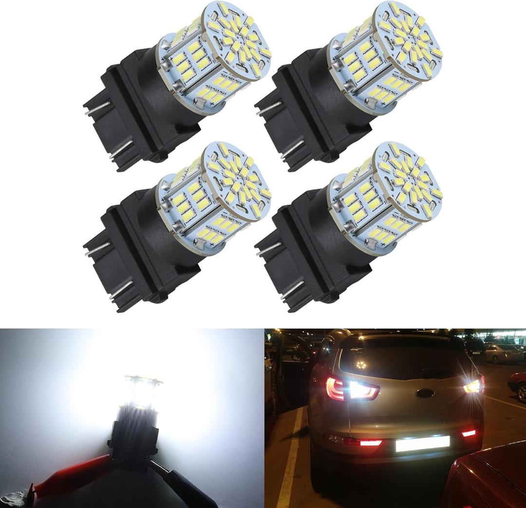 iFunyLED 4PCS 3157 LED Bulb Back Up Reverse Light 12V24V Super Bright 3156 3056 3057 3047 4157 LED Replacement Light Kit Set for Car Back Up Reverse Tail Brake Turn Signal Lights  Xenon White