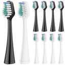 Harobey Replacement Toothbrush Heads for AquaSonic Duo Series and Home Dental Center Electric Toothbruh, NOT Compatible with Duo Series Pro, 4 White + 5 Black