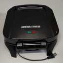 George Foreman 4-Serving Removable Plate Electric Grill and Panini Press, George Tough Non-Stick Coating, Drip Tray Catches Grease, Black