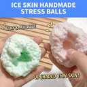 2Pcs Crunchy Squishy Stress Ball, Sand Squishy Stress Relief Balls, Slow Rising Squishies, Soft Crunchy Stress Ball for Kids & Adults (Pink & Green)
