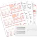 Blue Summit Supplies 1099 NEC Tax Forms 2024, 50 4 Part Tax Forms Kit, Compatible with QuickBooks and Accounting Software, 50 Self Seal Envelopes Included