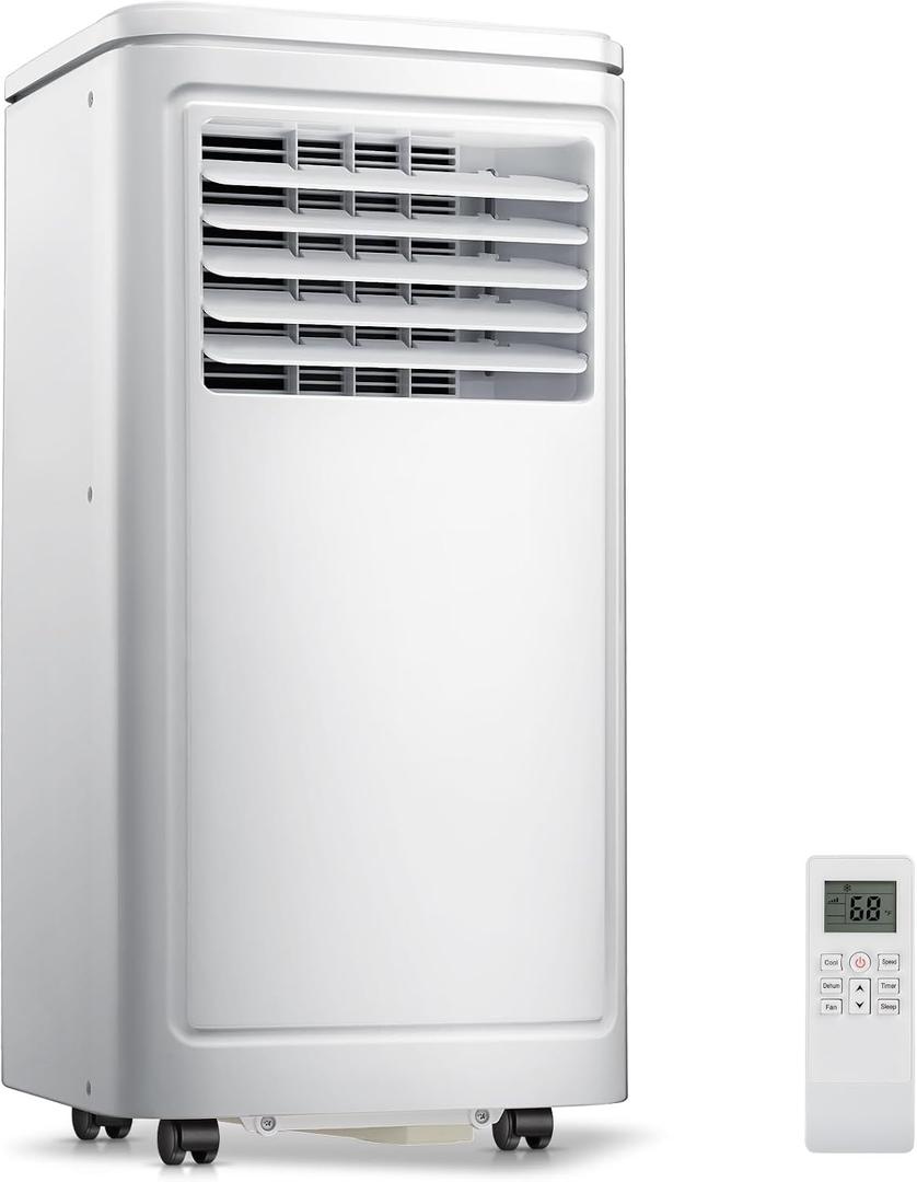 ZAFRO Portable Air Conditioners, 8000 BTU, 3 in 1 Portable AC Unit with Window Kits, Fan & Dehumidifier Modes, Cools up to 350 Sq.Ft, LED Display/Remote Control, 24H Timer for Living Room, Bedroom (White)