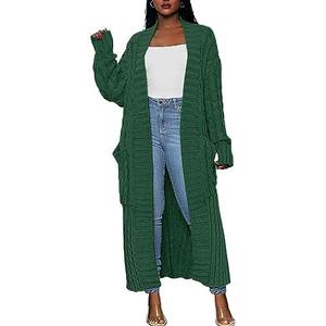 Caracilia Womens Long Cardigan Sweaters 2025 Fall Open Front Coat Long Sleeve Cable Knit Maxi Outerwear Trendy Jacket Clothes, Large
